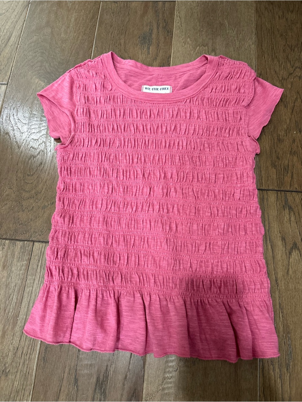 Free People Women's Sylvie T-Shirt pink shirt ruffle size small